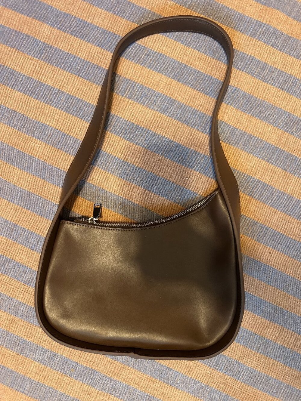 Melie Bianco Brown Vegan Leather Shoulder Bag
